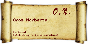 Oros Norberta névjegykártya